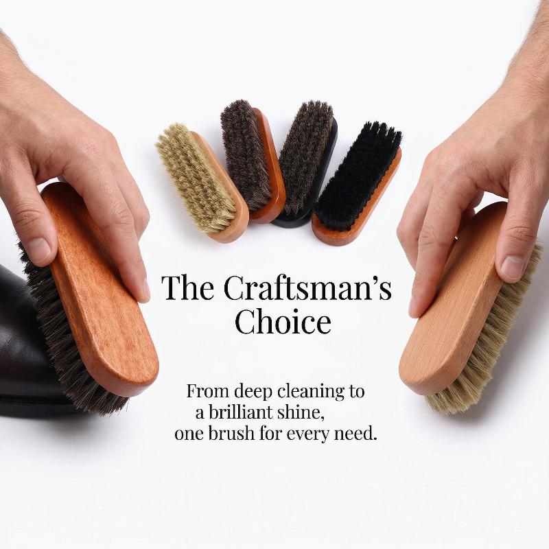 1PC Wood Shoe Brush Horse Hair - огляд і ціна Leather Shoe Polish
