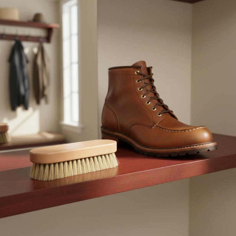 1PC Wood Shoe Brush Horse Hair - огляд і ціна Leather Shoe Polish