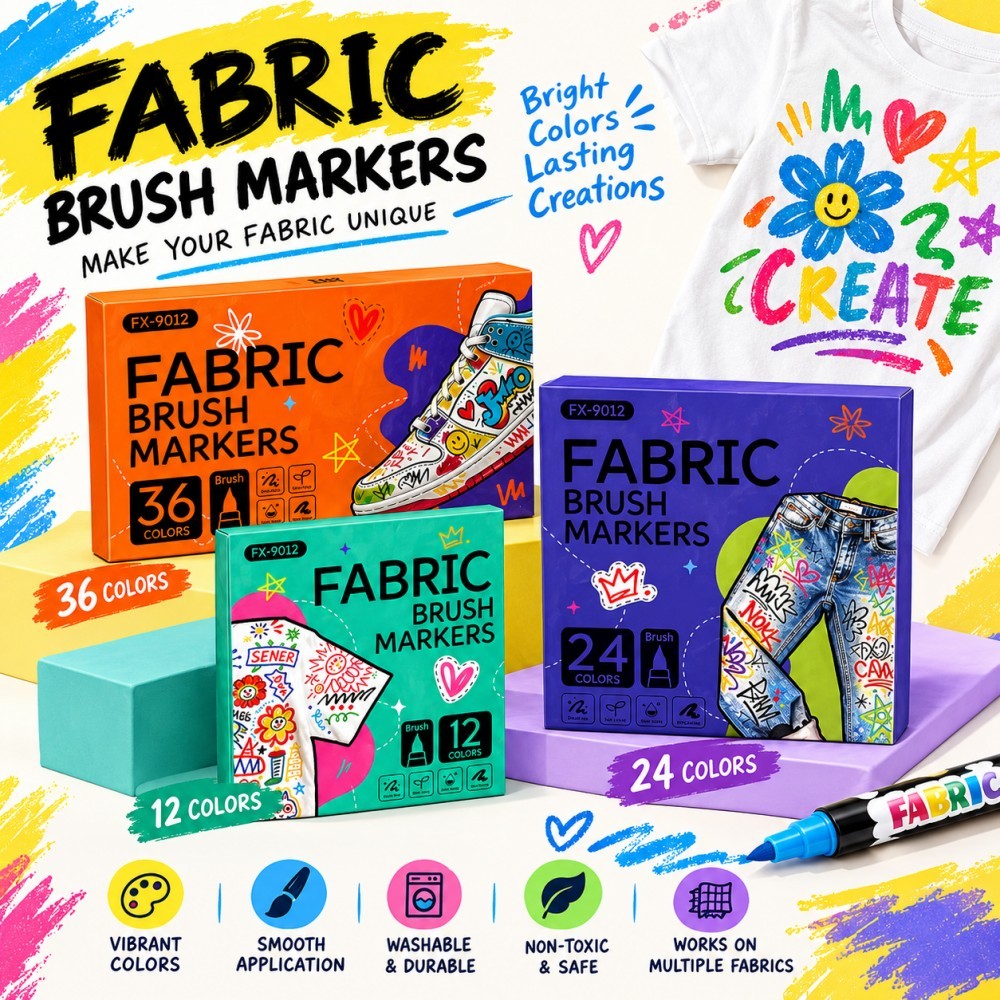 12/24/36 Colors Fabric Markers - огляд і ціна Shoe Brush